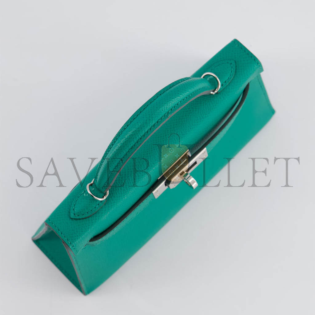 H**mes master mini kelly ii bag epsom malachite (19*12*5.5cm)